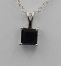 1;0 Carat Iolith Anhänger 925 Silber Collier Kette Wassersaphir Luchssaphir