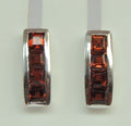 Edle 1,08 Carat Granat Ohrstecker 925 Silber Ohrring Ohrschmuck