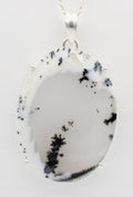 57 Carat Dendrite Opal Anhänger 925  Sterling Sillber Collier Kette Achatart