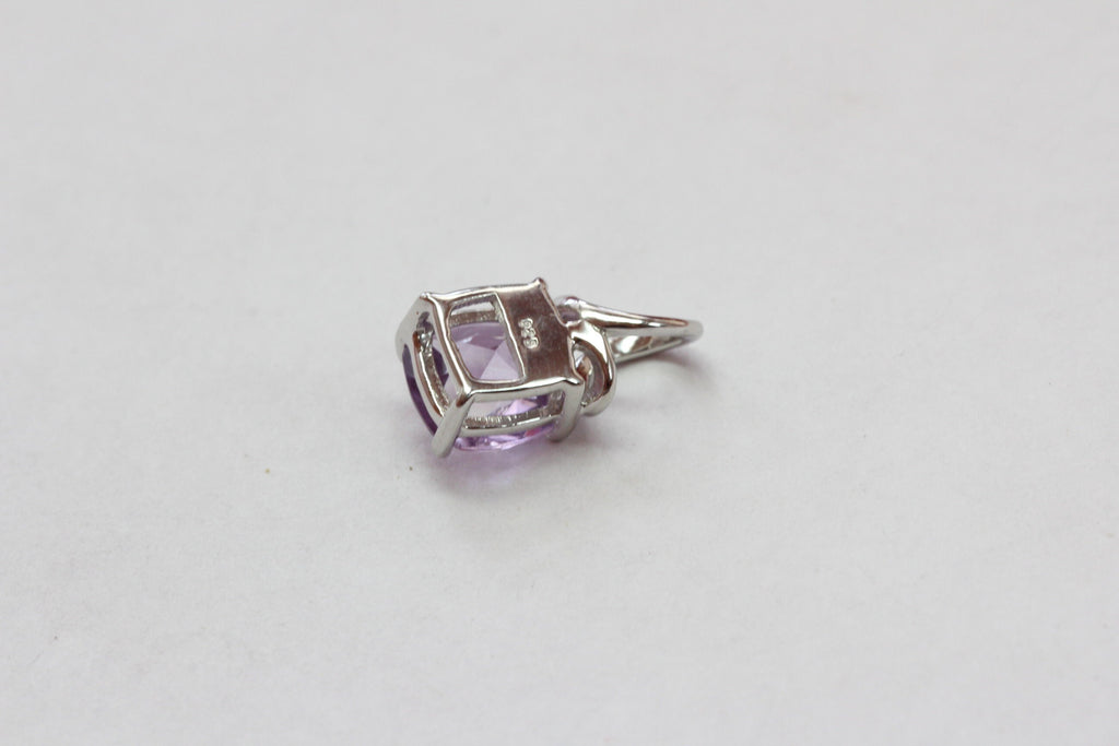 Edler 1,18 Carat edler Amethyst Anhanger 925 Silber Collier Kette Ametyhst