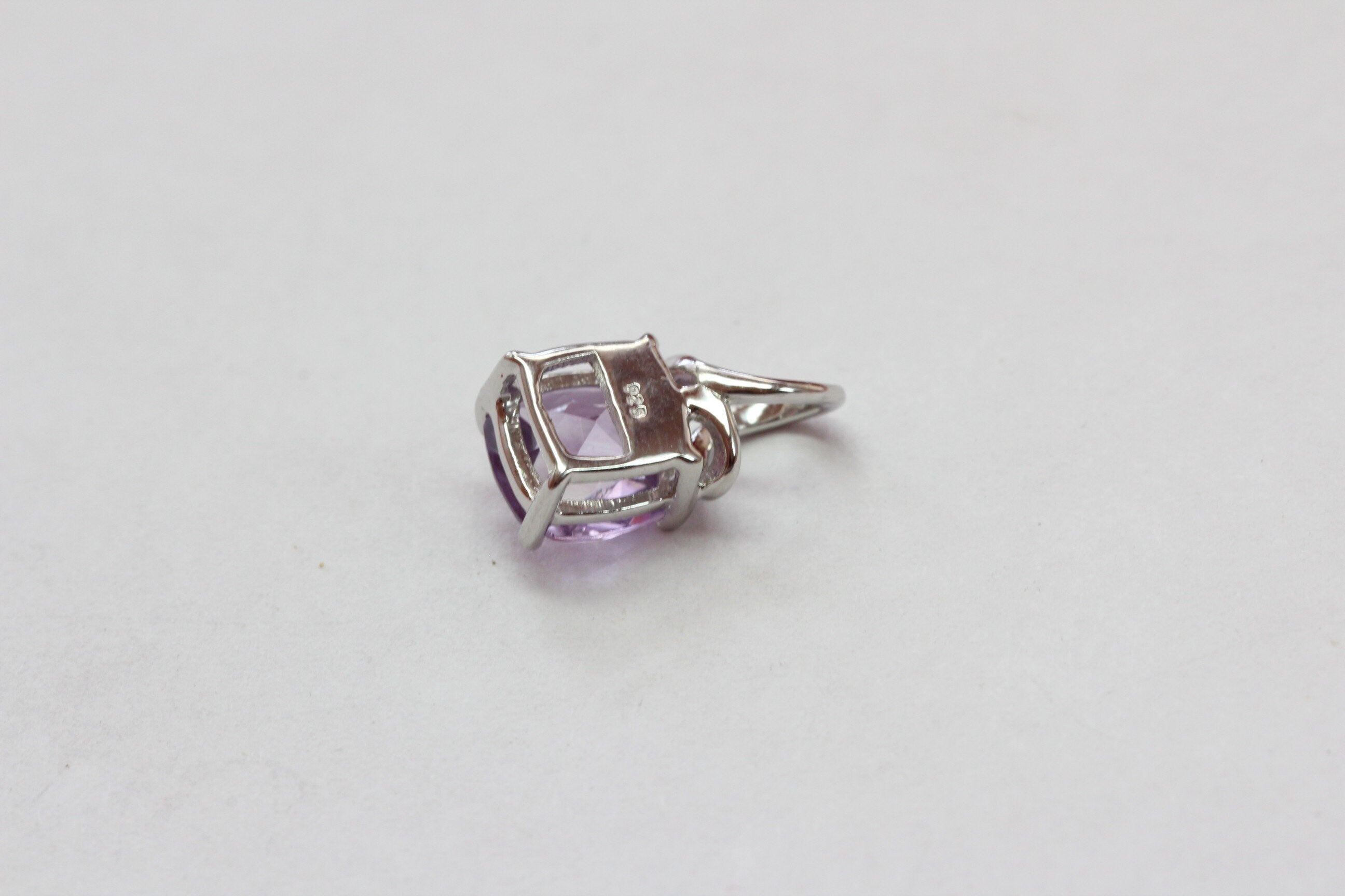 Edler 1,18 Carat edler Amethyst Anhanger 925 Silber Collier Kette Ametyhst