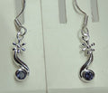 Edle 0,16 Carat Iolith Ohrhanger 925 Silber Ohrhaken Wassersaphir Luchssaphir