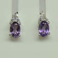 Edle echte 0,6 Carat Amethyst Ohrstecker 925 Silber Zironia funkelnde Ohrstecker