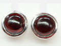 4,59 Carat Granat Cabochon Ohrstecker 925 Silber blutroter Edelstein Unisex