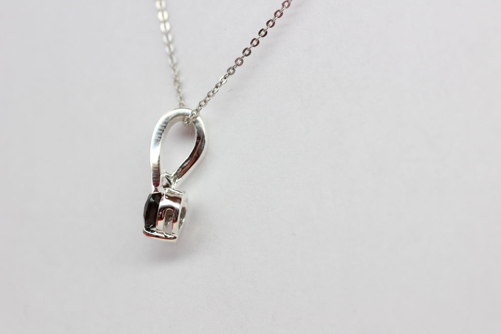 Edler 0,82 Carat Rauchquarz Anhanger 925 Silber Collier Kette Raucchtopas