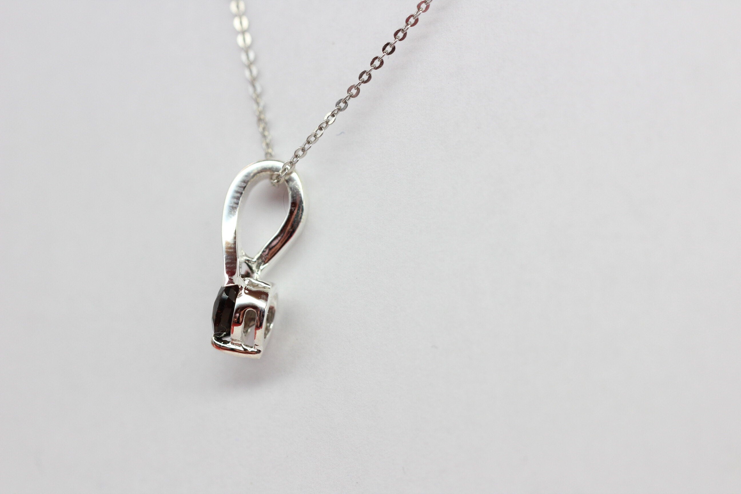 Edler 0,82 Carat Rauchquarz Anhanger 925 Silber Collier Kette Raucchtopas
