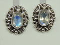 Edle 1,0 Carat Mondlichttopas Ohrstecker 925 Silber irrisierender Edelstein Top