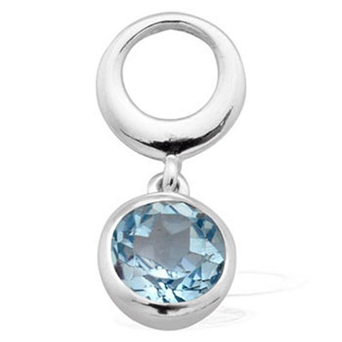 Edler 1,58 Carat Blautopas Anhanger, 925 Silber, Collier, Kette, Rhodiniert