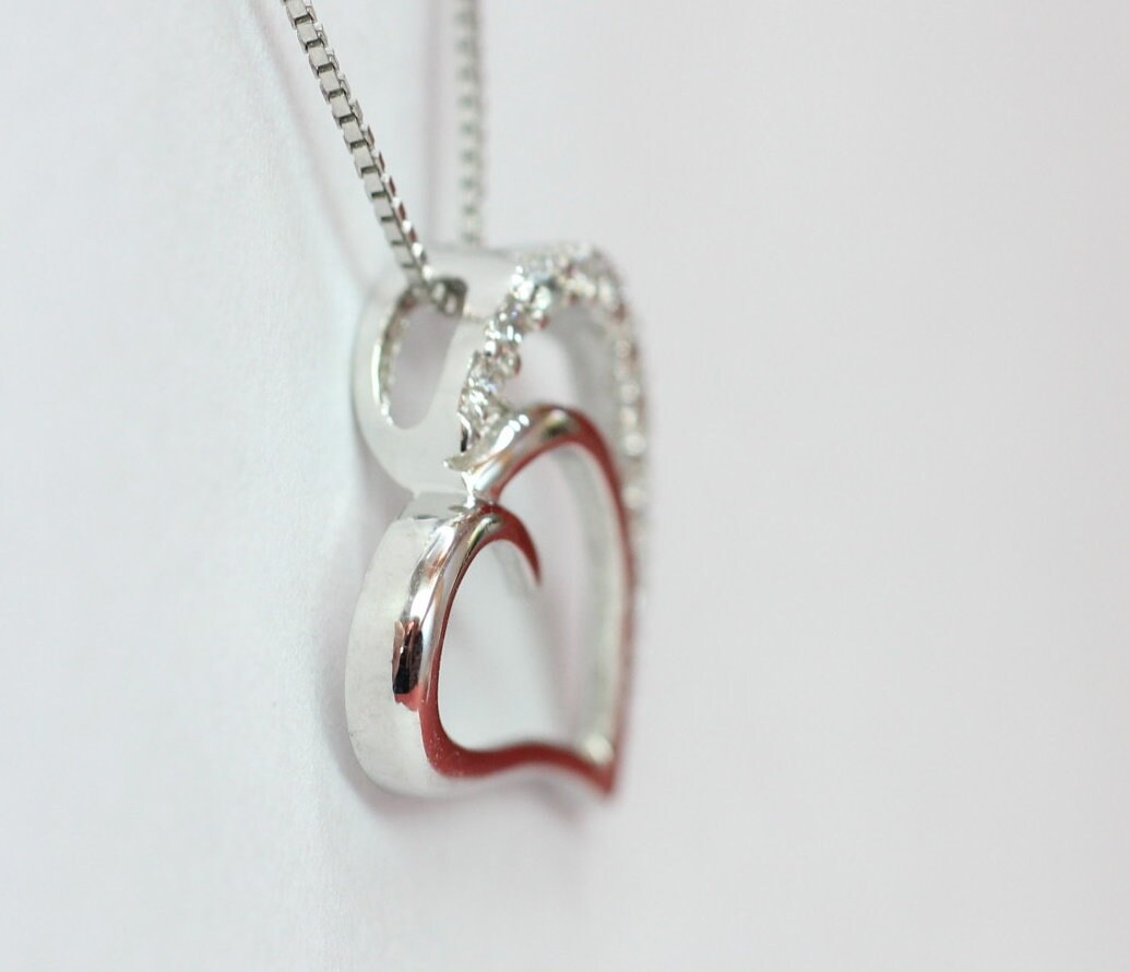 Herzanhanger mit Zirkonia 925 Sterling Silber Sonderposten
