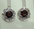 Edle 1,2 Carat Granat weisstopas Ohrstecker 925 Silber Ohrring blutroter Granat