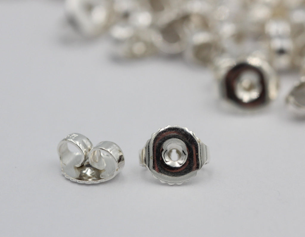 2 Flagel, Ohrmutter, ohrflagel, Ersatzteil, far Ohrstecker , 6,5  mm, Silber 925