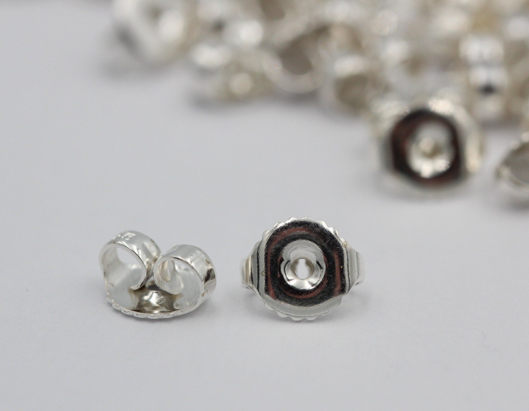 2 Flagel, Ohrmutter, ohrflagel, Ersatzteil, far Ohrstecker , 6,5  mm, Silber 925