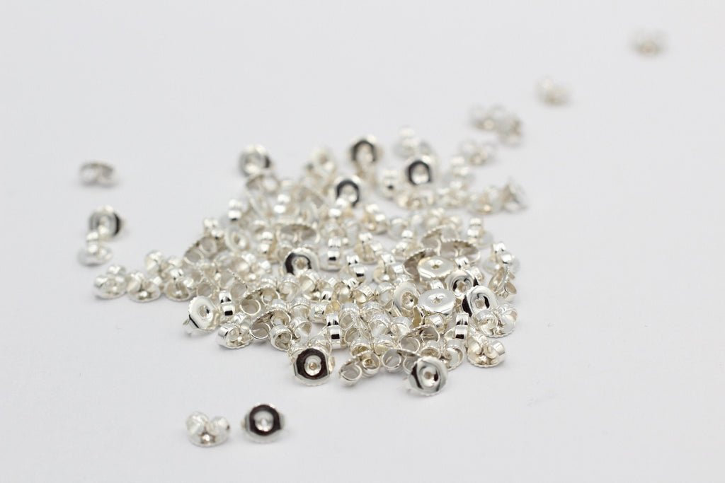 2 Flagel, Ohrmutter, ohrflagel, Ersatzteil, far Ohrstecker , 6,5  mm, Silber 925