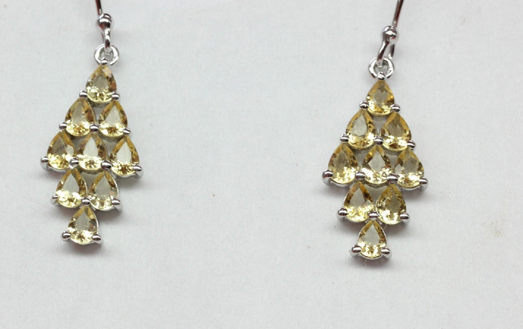 Edle 2,55 Carat Citrin Ohrhanger 925 Silber hellgelber Edelstein Top  18 Edelsteine