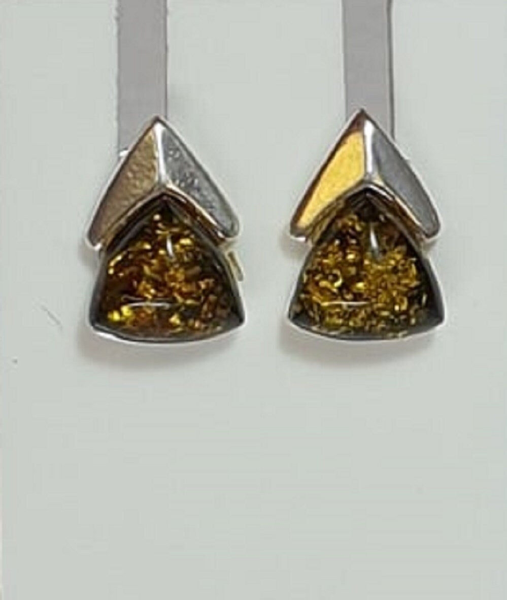 Edler Bernstein Ohrstecker Unisex 925 Silber Ohrschmuck Bernsten aus Litauen