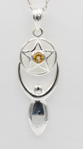Edler 0,24 Carat Citrin Design Anhänger 925 Silber  gelber Citrin Edelstein