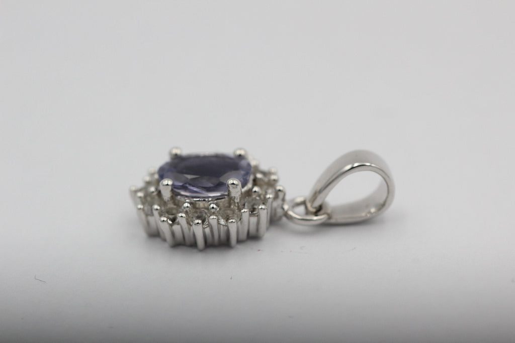 Edler 1,8 Carat Iolith weisstopas Anhanger 925 Silber Wassersaphir Luchssaphir Top
