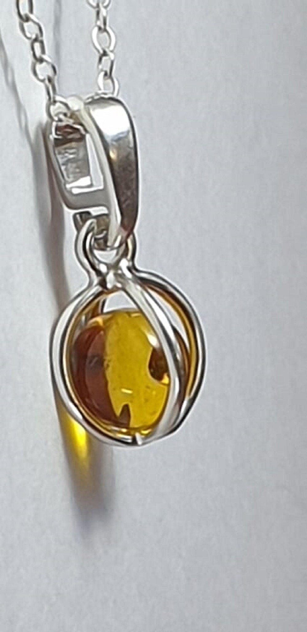 Edler Bernsteinanhanger 925 Collier Kette Bernstein aus Litauen Top Edel