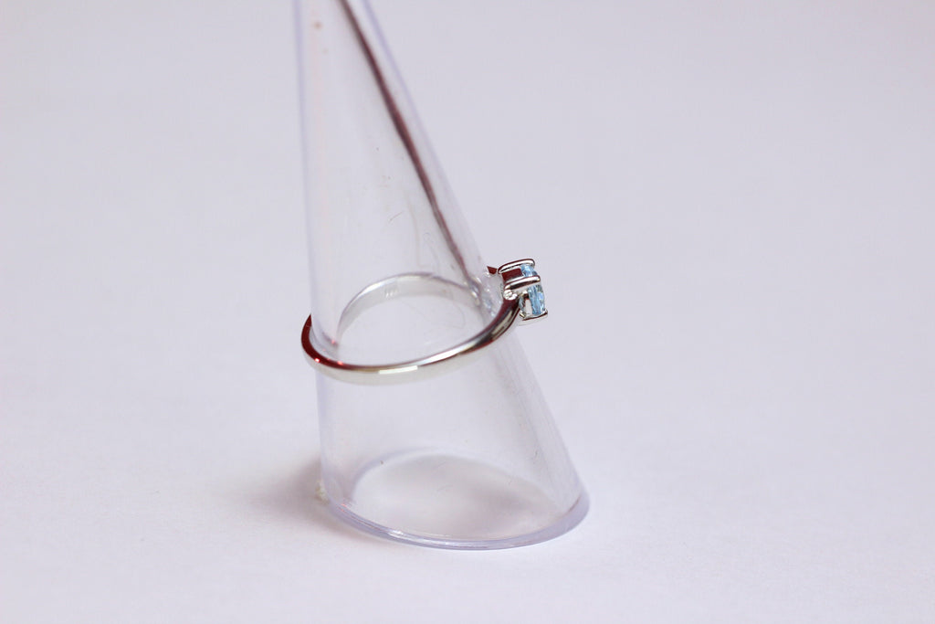 Edler 1,15 Carat Blautopas Ring 925 Silber Fingerring sky blue Grasse 7 / 15 / 45