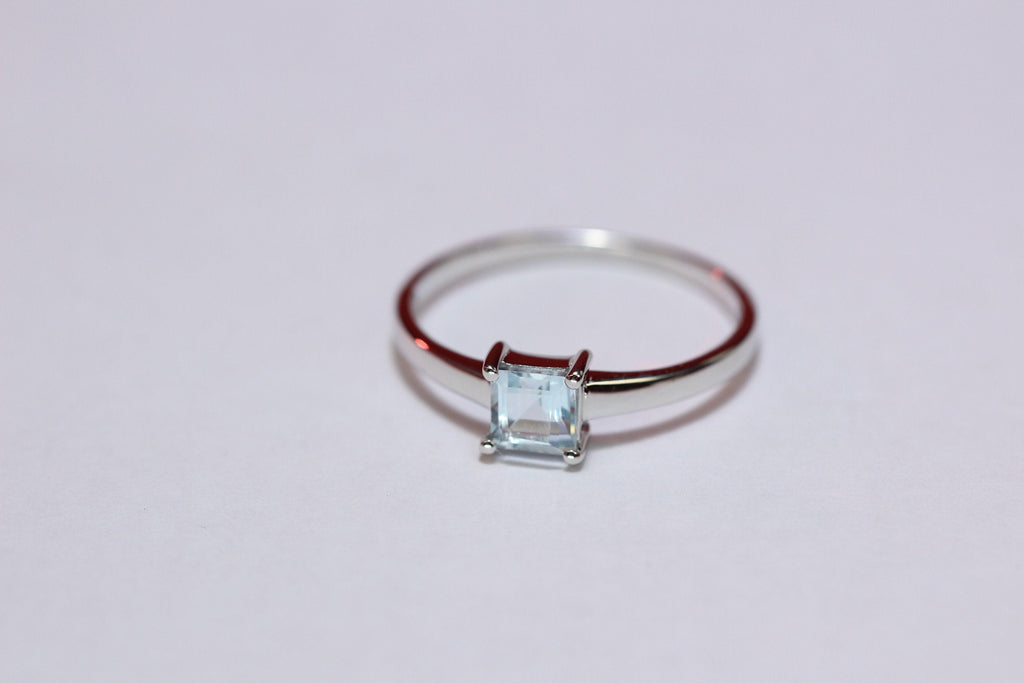 Edler 1,15 Carat Blautopas Ring 925 Silber Fingerring sky blue Grasse 7 / 15 / 45