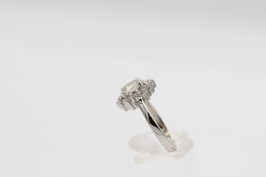Edler 1,65 Carat Weißtopas Ring 925 Silber Topasring Fingerring 8 / 18 / 57