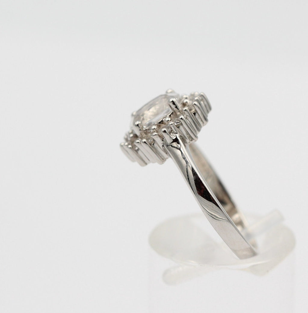 Edler 1,65 Carat Weißtopas Ring 925 Silber Topasring Fingerring 8 / 18 / 57
