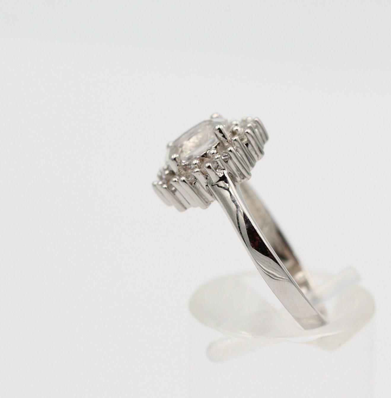 Edler 1,65 Carat Weißtopas Ring 925 Silber Topasring Fingerring 8 / 18 / 57