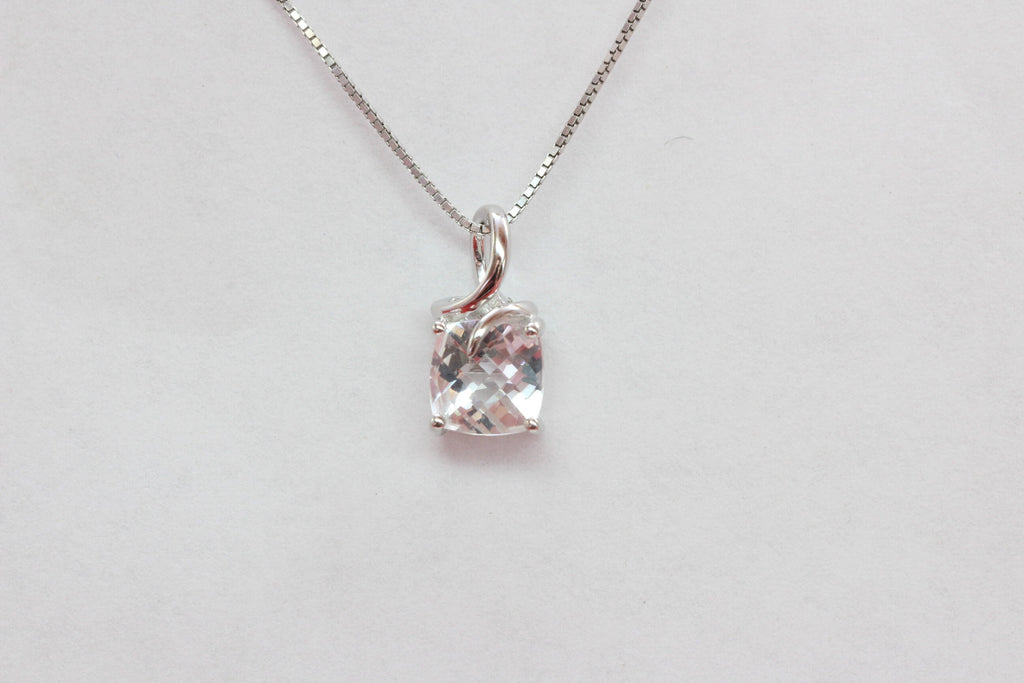 Edler 1,45 Carat weisstopas Anhanger 925 Silber weisser Topas Collier Kette