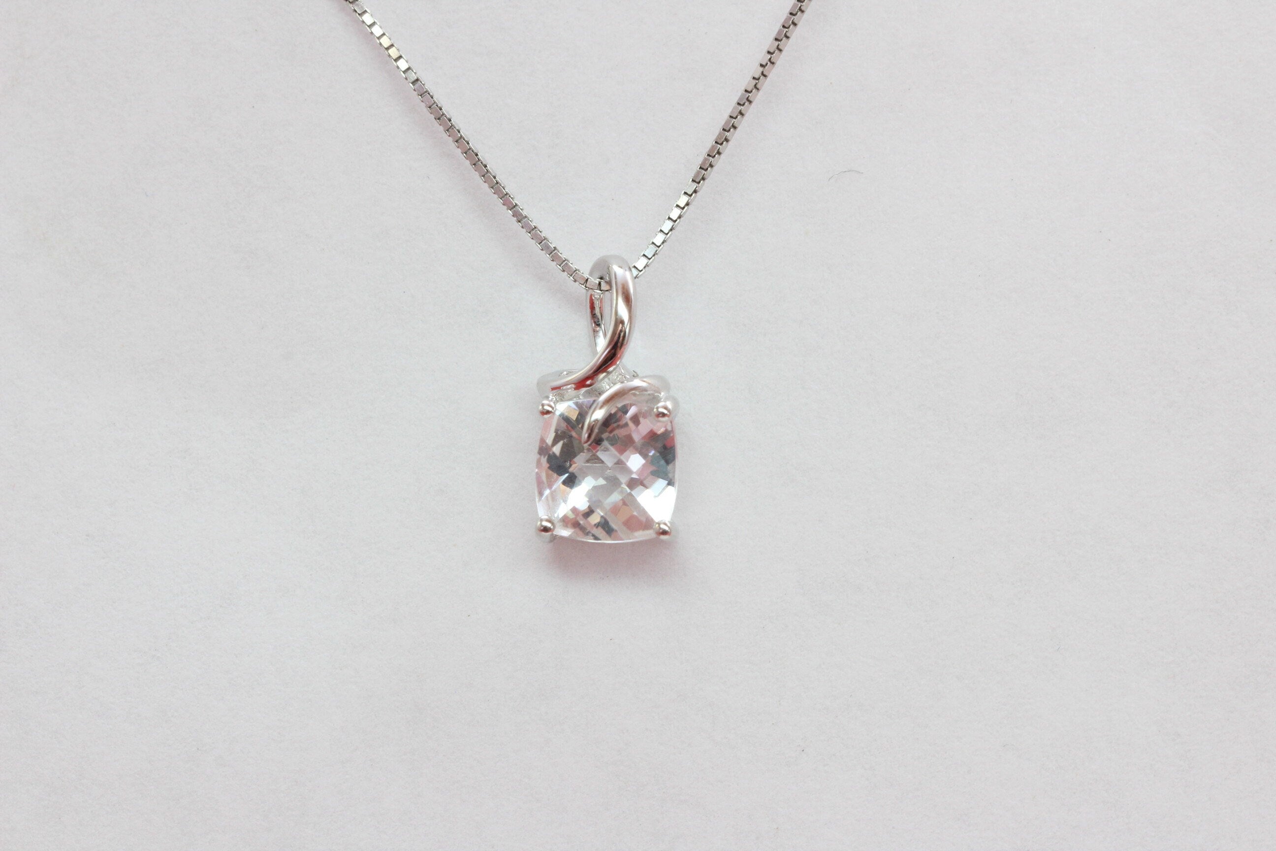 Edler 1,45 Carat weisstopas Anhanger 925 Silber weisser Topas Collier Kette
