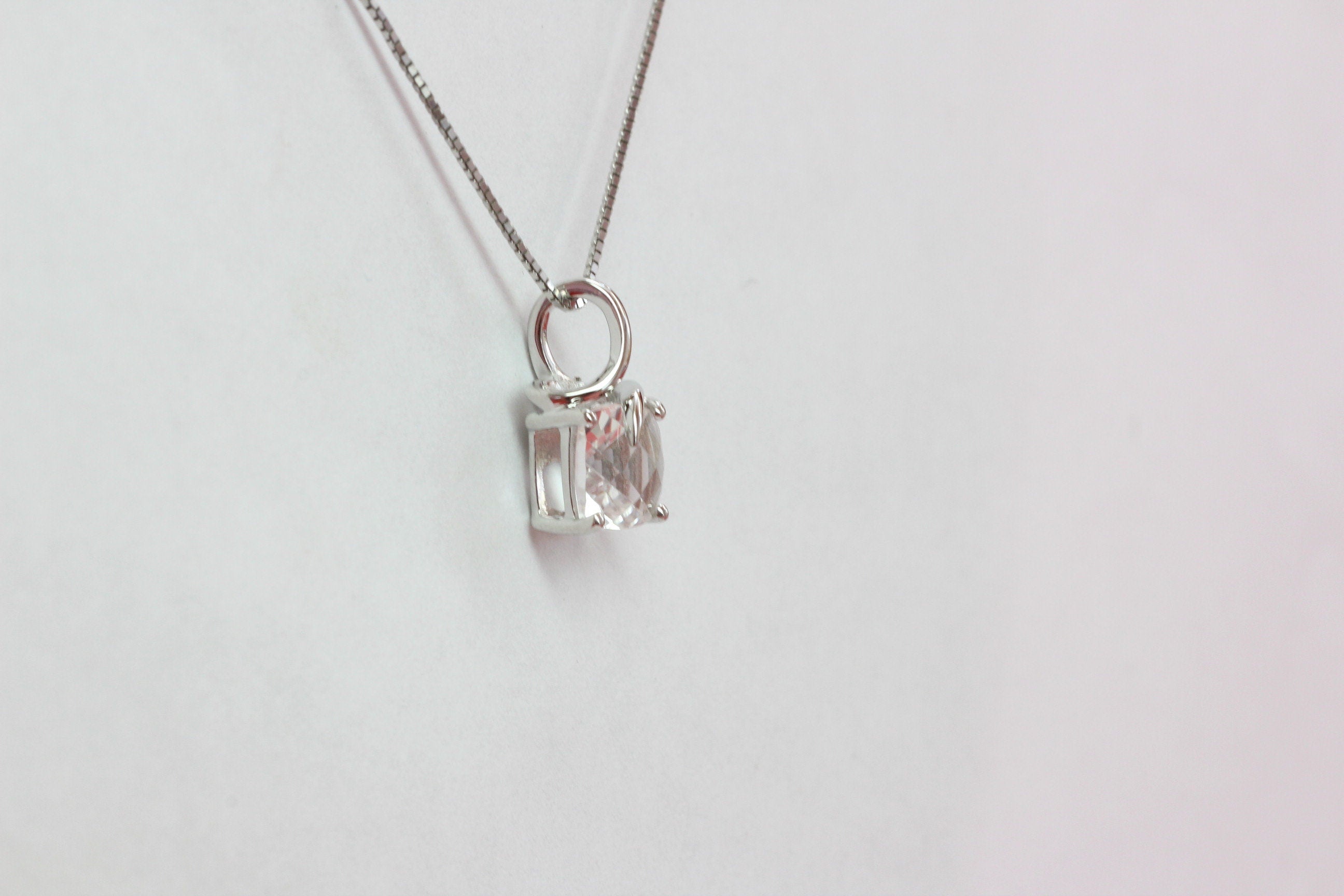 Edler 1,45 Carat weisstopas Anhanger 925 Silber weisser Topas Collier Kette