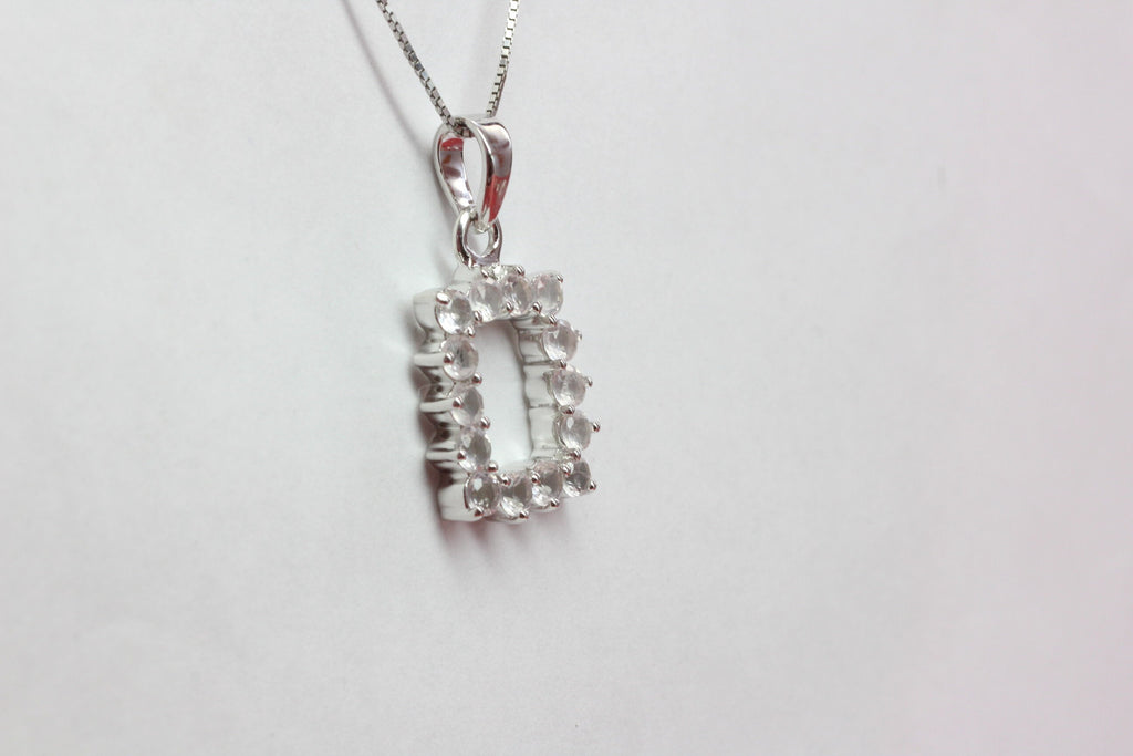 Edler 1,5 Carat Rosenquarz Anhänger 925 Silber  rosa Edelstein