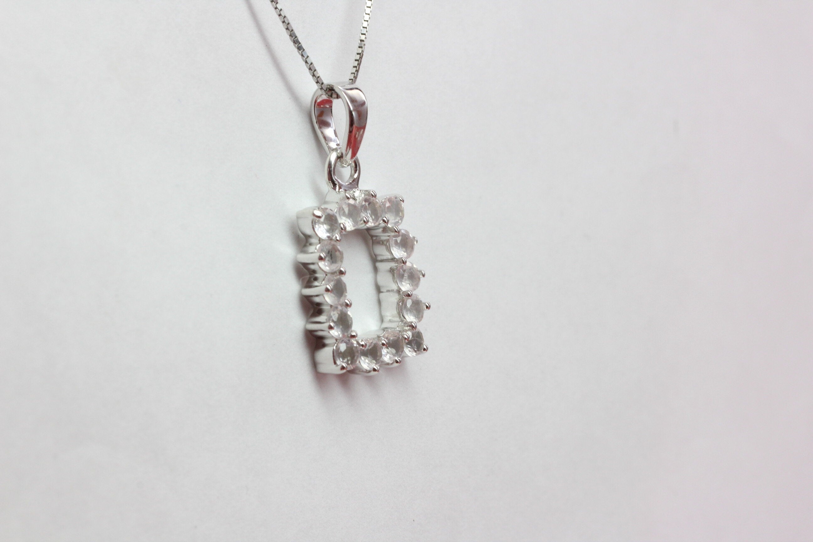Edler 1,5 Carat Rosenquarz Anhänger 925 Silber  rosa Edelstein
