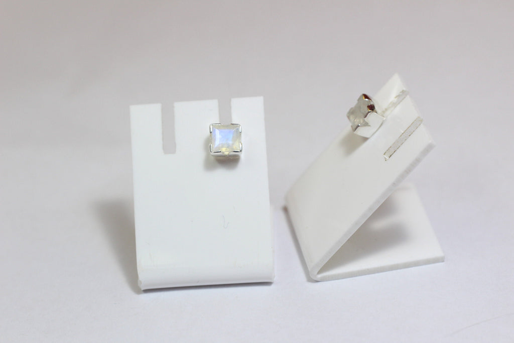 Edler 1,6 Carat Mondlichttopas Ohrstecker 925 Silber Ohrring Ohrschmuck Mondstein