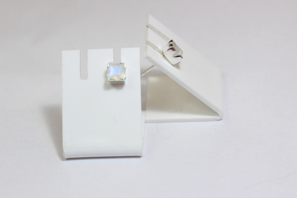 Edler 1,6 Carat Mondlichttopas Ohrstecker 925 Silber Ohrring Ohrschmuck Mondstein