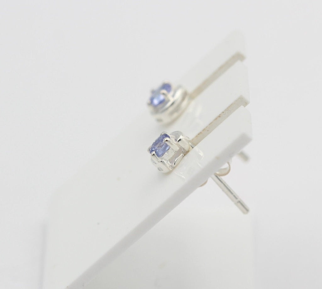Edle 0,2 Carat fliederfarbene Tansanit Ohrstecker Afrika .5 mm 925 Sterling