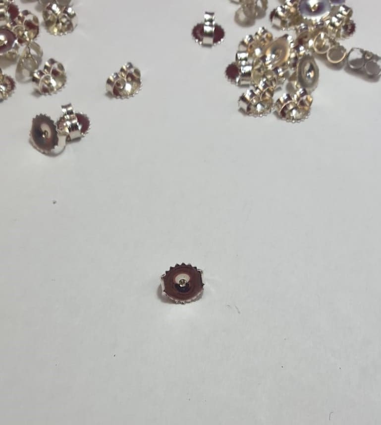 2 Flagel, Ohrmutter, ohrflagel, Ersatzteil, far Ohrstecker , 7 mm, Silber 925