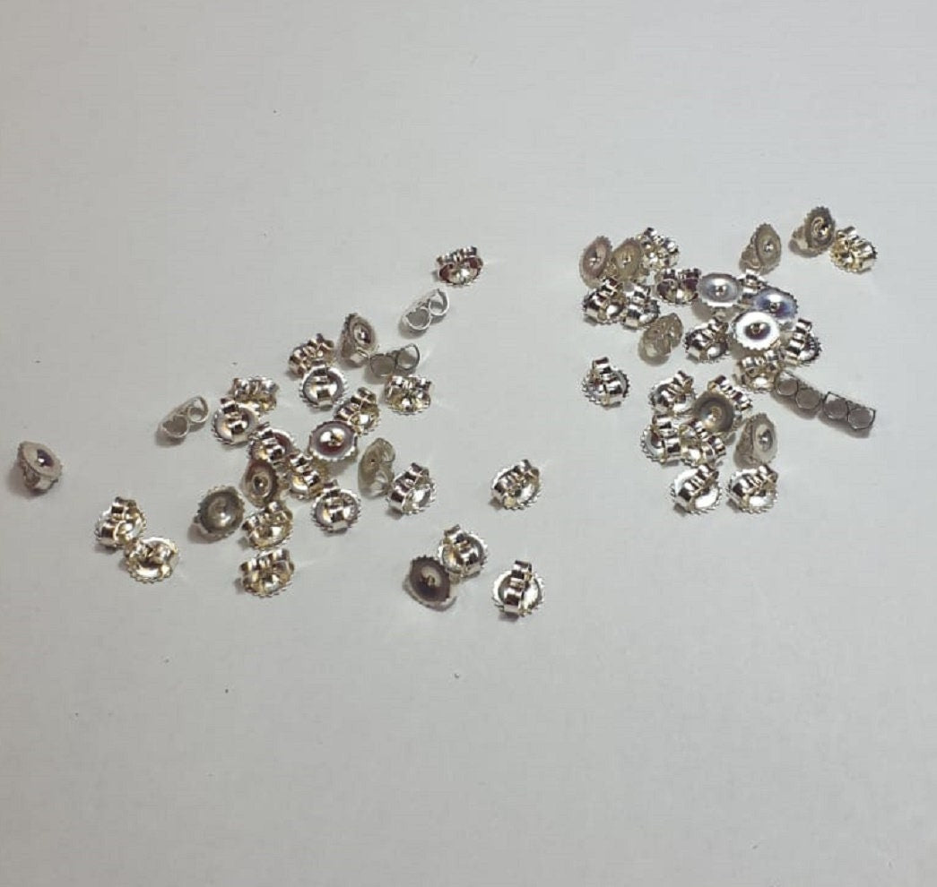 2 Flagel, Ohrmutter, ohrflagel, Ersatzteil, far Ohrstecker , 7 mm, Silber 925