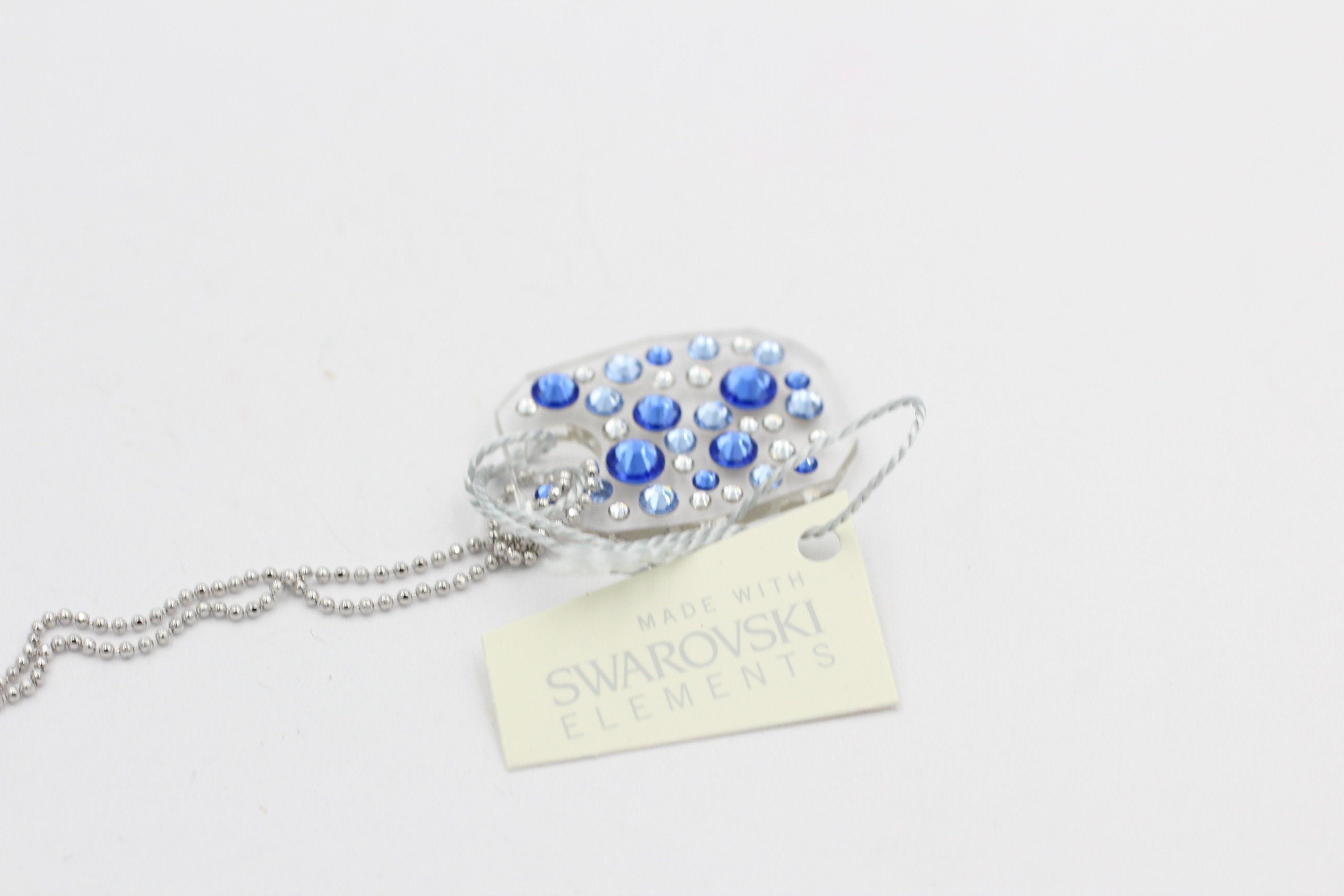 Collier Bubble mit Swarovski-Elements Saphire mit 925 Silber Kette
