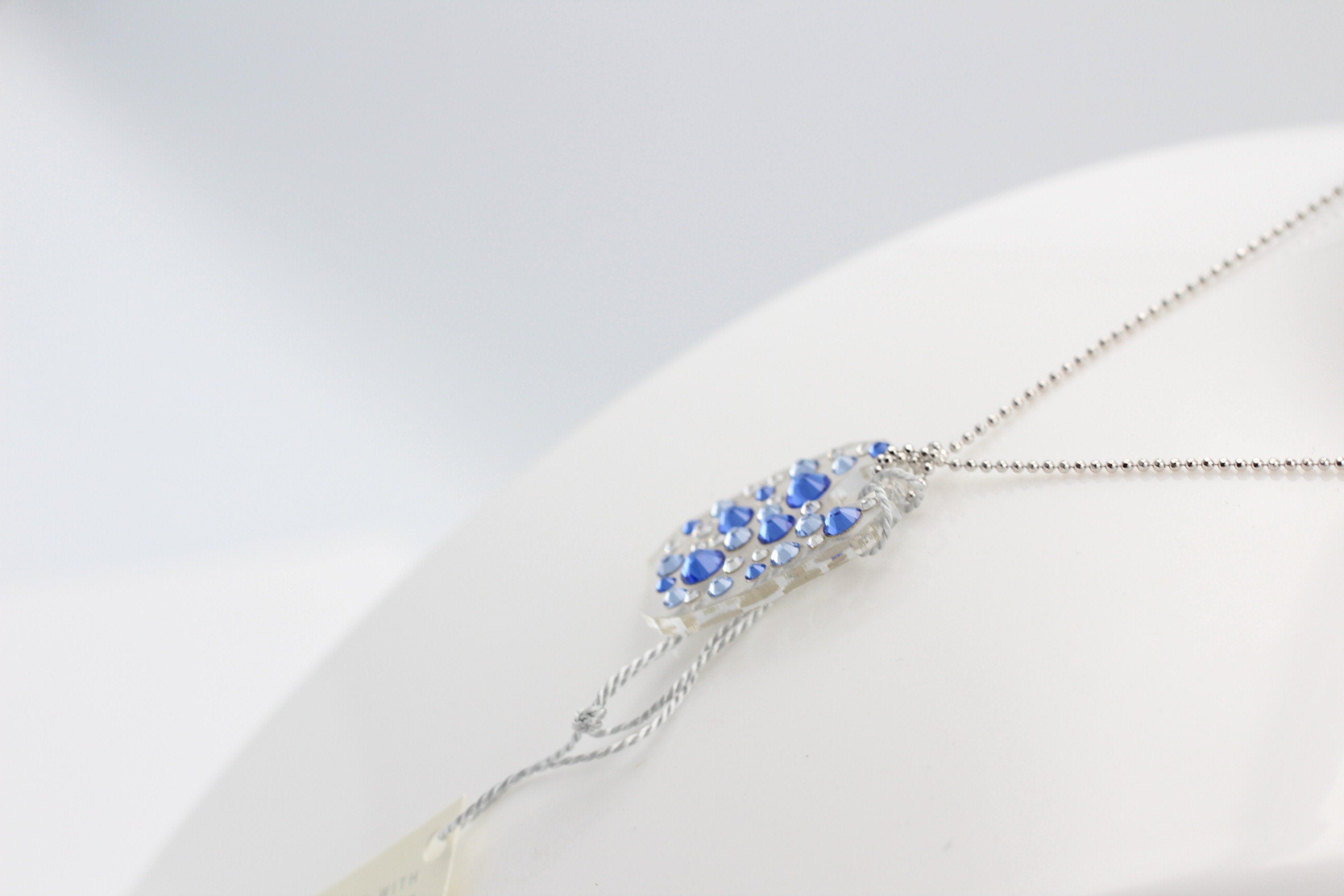 Collier Bubble mit Swarovski-Elements Saphire mit 925 Silber Kette