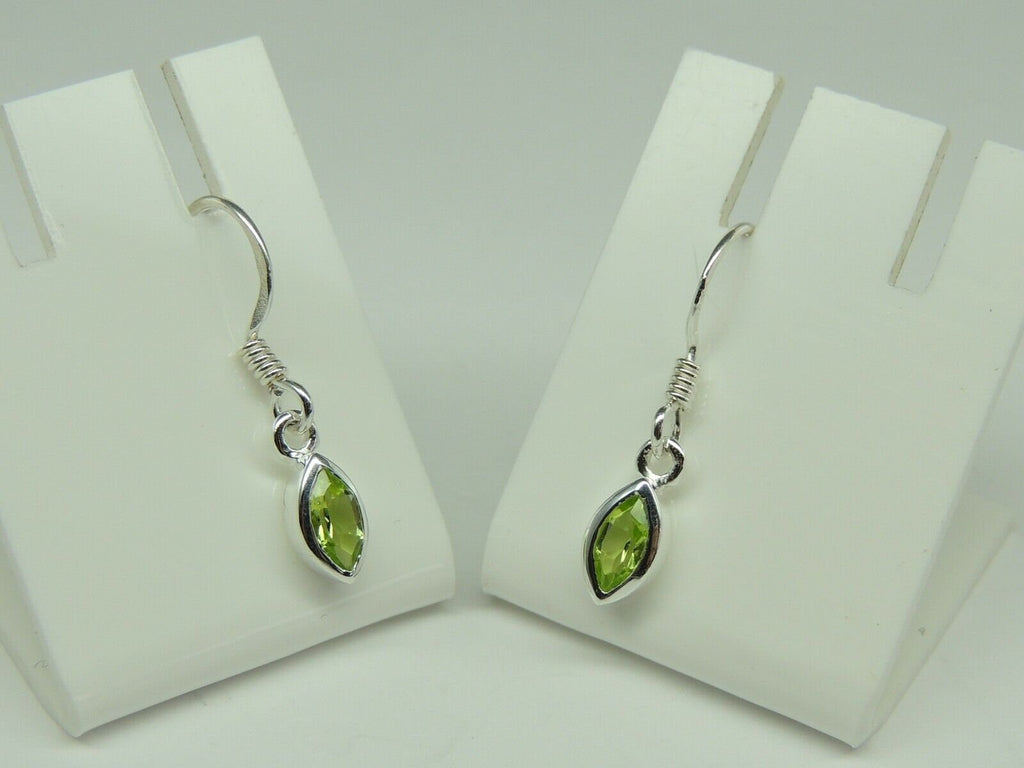 Edle 0,4 Carat maigraner Peridot Ohrhanger 925 Silber Ohrschmuck