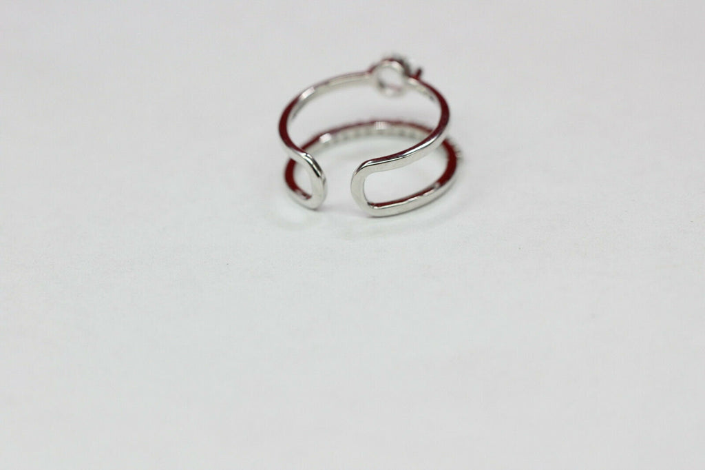 Edler 0,8 Carat Weiatopas Fingerring 925 Silber Doppelring Grosse 6 / 7/ 8 / 9