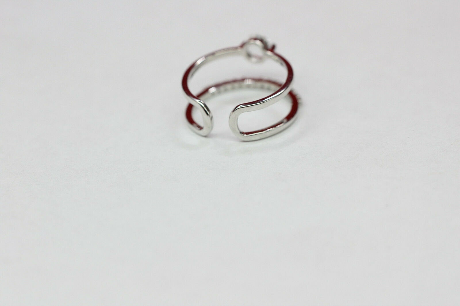 Edler 0,8 Carat Weiatopas Fingerring 925 Silber Doppelring Grosse 6 / 7/ 8 / 9