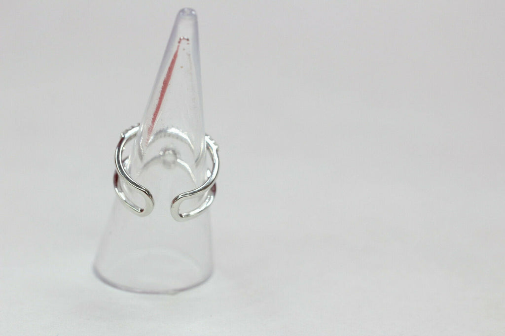 Edler 0,8 Carat Weiatopas Fingerring 925 Silber Doppelring Grosse 6 / 7/ 8 / 9