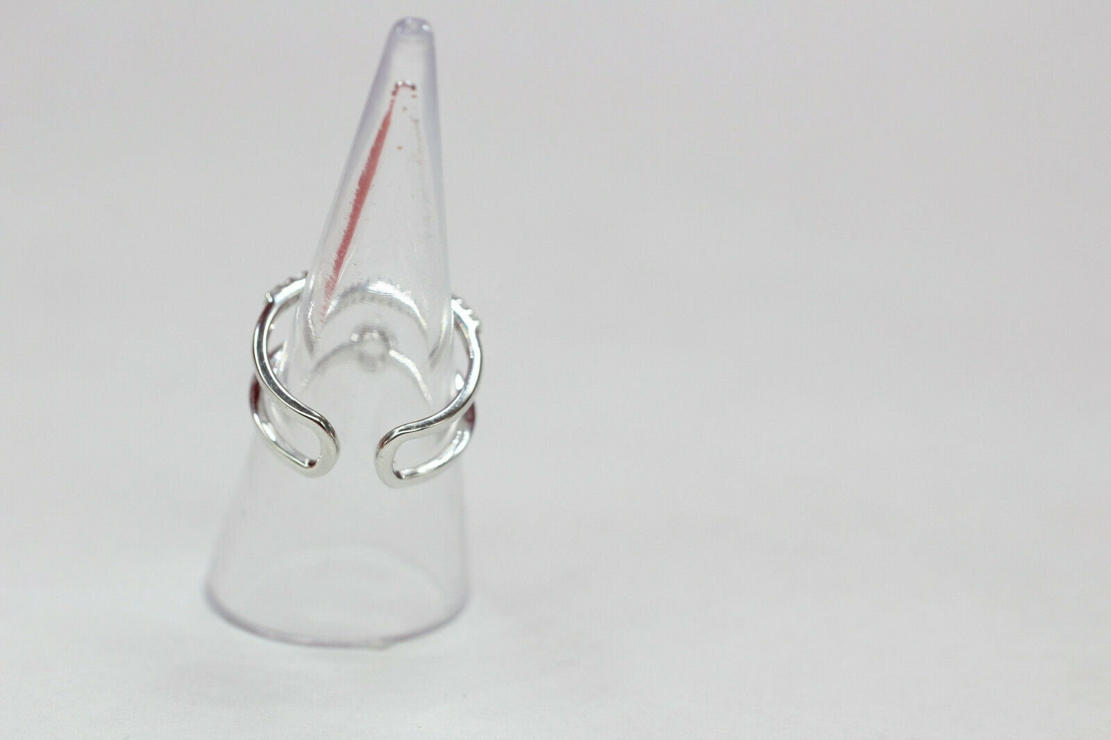 Edler 0,8 Carat Weiatopas Fingerring 925 Silber Doppelring Grosse 6 / 7/ 8 / 9