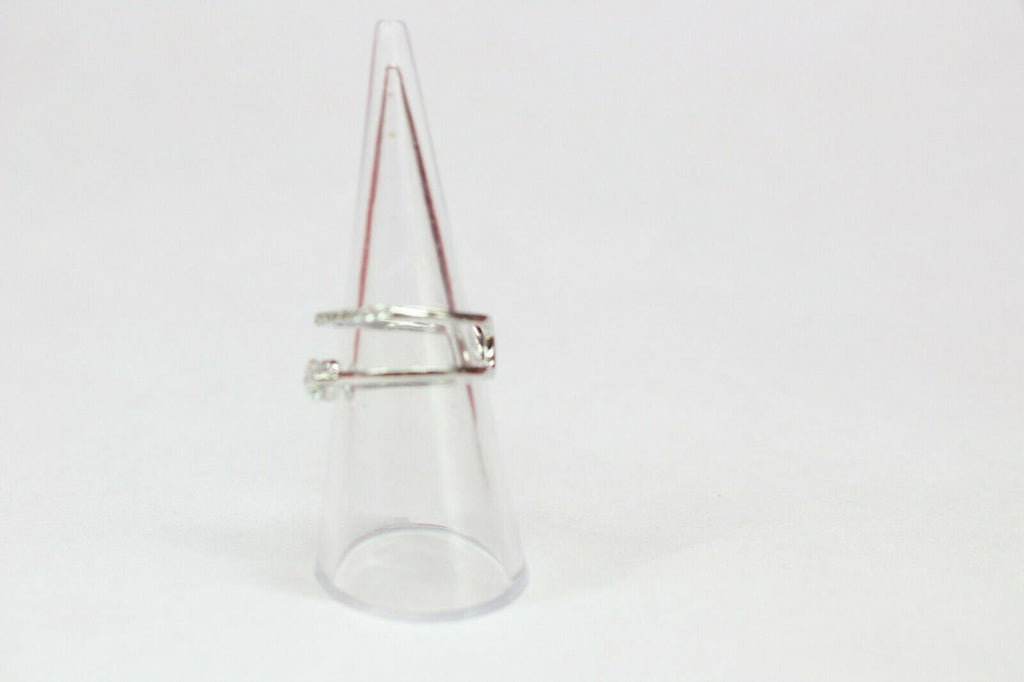 Edler 0,8 Carat Weiatopas Fingerring 925 Silber Doppelring Grosse 6 / 7/ 8 / 9