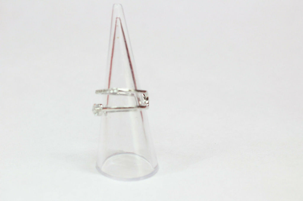 Edler 0,8 Carat Weiatopas Fingerring 925 Silber Doppelring Grosse 6 / 7/ 8 / 9