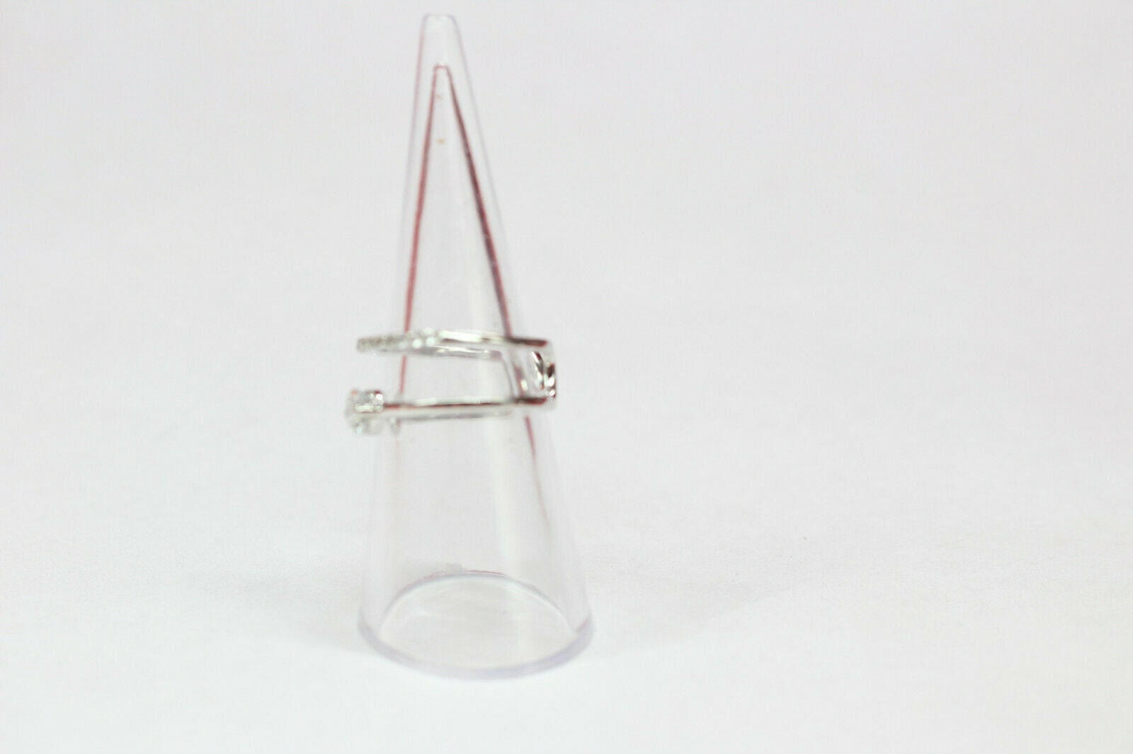 Edler 0,8 Carat Weiatopas Fingerring 925 Silber Doppelring Grosse 6 / 7/ 8 / 9