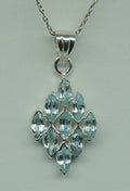 Edler 2,70 Carat Blautopas Anhanger, 925 Silber,, Rhodiniert Topasanhänger himmelblau