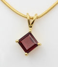 1,04 Carat blutroter Granatt Anhänger 925 Silber Collier Kette vergoldet Top