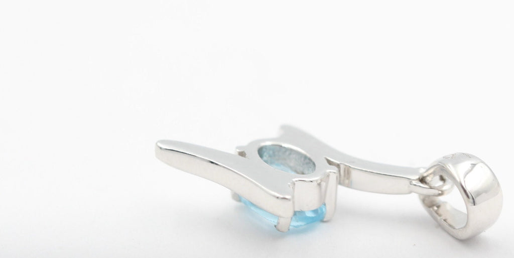 0,72 Carat Blautopas Anhänger 925 Silber sky blue Topas himmelblau